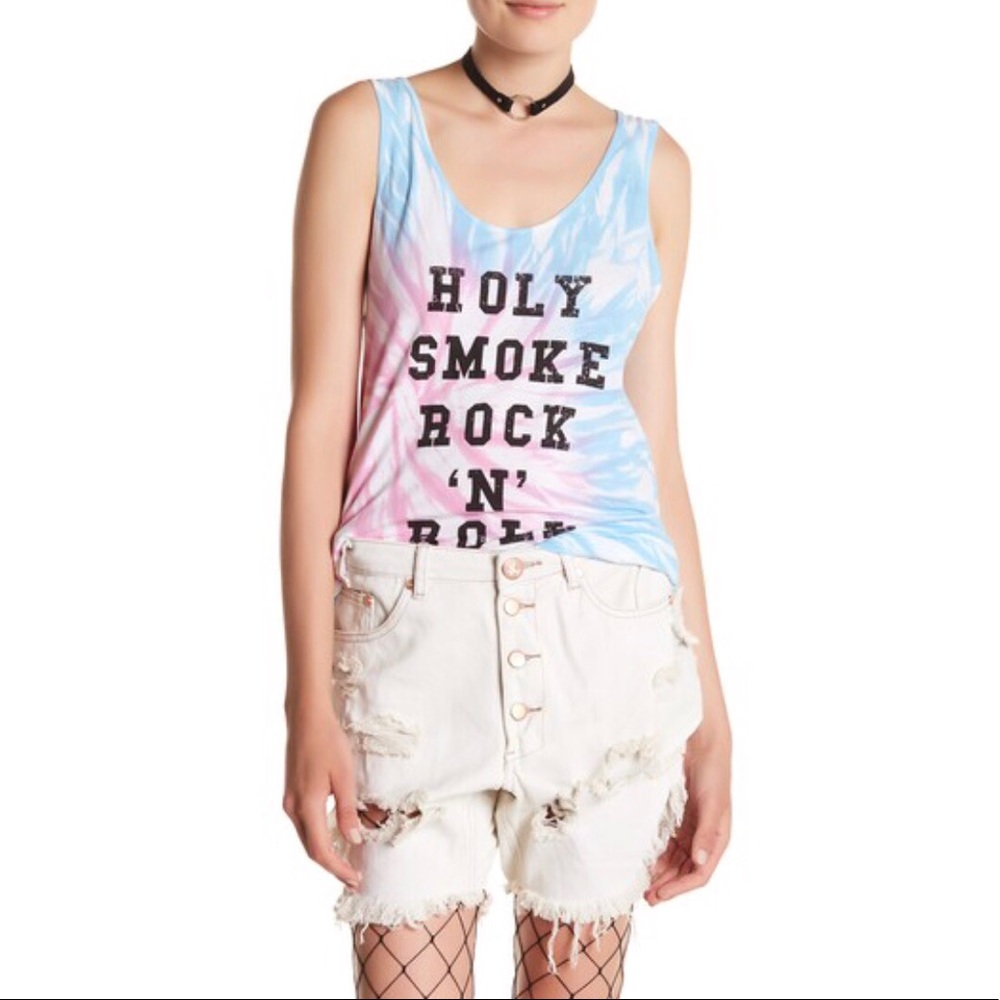 24hr SALE 🔥 NEW Holy Smoke Rock N Roll Tie Dye Tank Festival